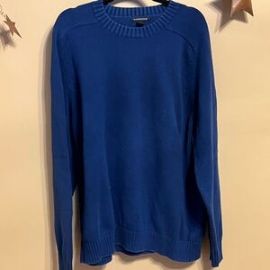 Land's End Sweater Mens blue crew neck Pullover Supima Cotton XXL TALL